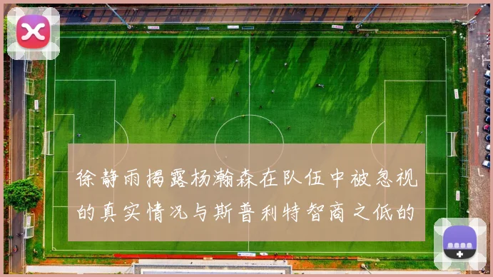 徐静雨揭露杨瀚森在队伍中被忽视的真实情况与斯普利特智商之低的尴尬真相
